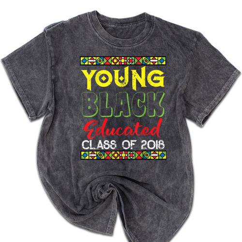 African American High School Graduation Grad Shirt Mineral Wash Tshirts - Best Gift Smart