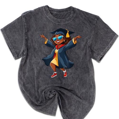 African American Woman Girl Graduation Class Mineral Wash Tshirts - Best Gift Smart