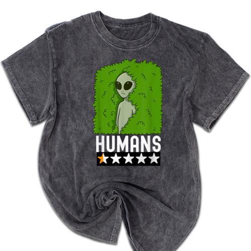 Alien Avoids Humans Sarcastic Introvert Humor Mineral Wash Tshirts - Raresse