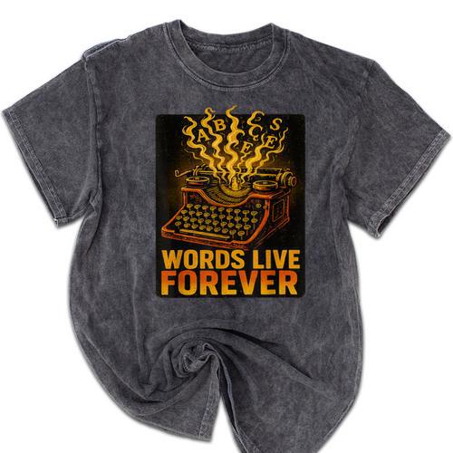 Antiques Collector Writing Retro Nostalgia Curiosity Mineral Wash Tshirts - Figerry