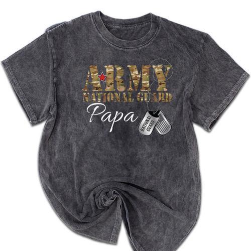 Army National Guard Papa Army National Guard Graduation Papa Mineral Wash Tshirts - Best Gift Smart