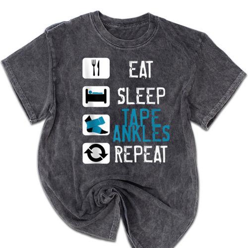 Athletic Trainer Eat Sleep Tape Ankles Graduation Mineral Wash Tshirts - Best Gift Smart