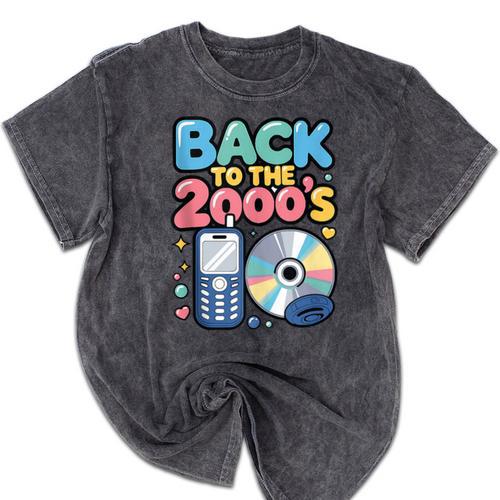 Back To The 2000s Retro Nostalgia Mineral Wash Tshirts - Figerry