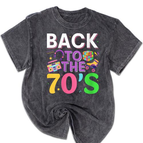 Back To The 70's Mixtape Era Nostalgia Retro 1970 70's Style Mineral Wash Tshirts - Figerry