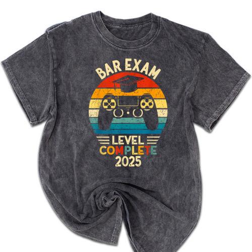 Bar Exam Level Complete 2025 Lawyer Law School Graduation Mineral Wash Tshirts - Best Gift Smart