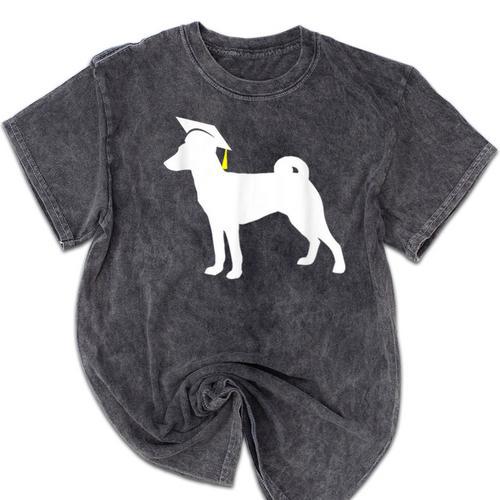 Basenji Graduation Dog Graduate Mineral Wash Tshirts - Best Gift Smart