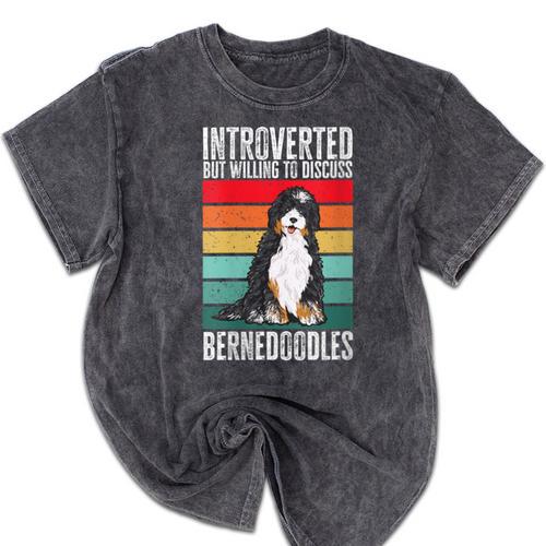 Bernedoodle Dog Introvert Bernedoodle Mineral Wash Tshirts - Raresse
