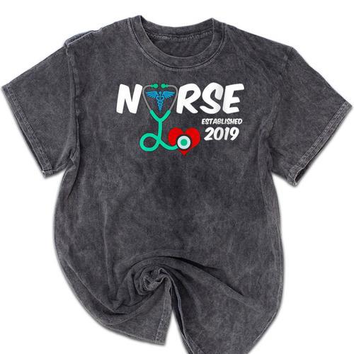 Best Nurse Graduation- RN Nurse Established 2019 LPN Mineral Wash Tshirts - Best Gift Smart