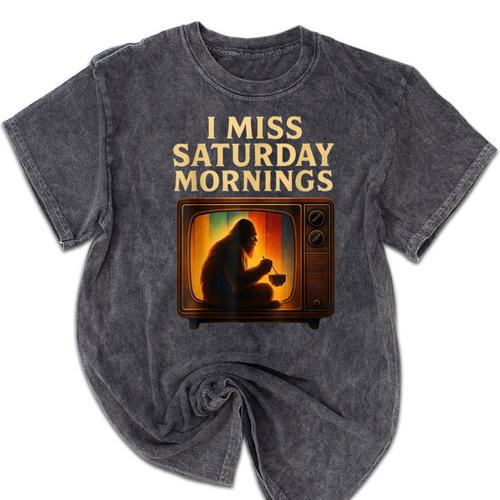 Bigfoot Saturday Morning Nostalgia Mineral Wash Tshirts - Figerry