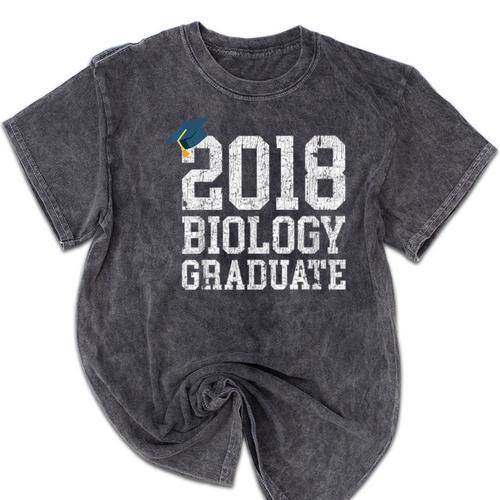 Biology Graduation Shirt 2018 Science Biology Graduate Mineral Wash Tshirts - Best Gift Smart