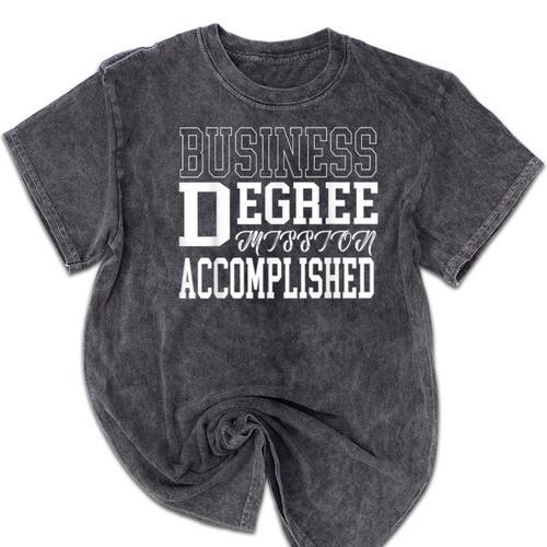 Business Degree For College Graduation Tee T-Shirt Mineral Wash Tshirts - Best Gift Smart