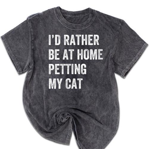 Cat Owner Introvert Stay Home Rather Pet Cat Mineral Wash Tshirts - Raresse