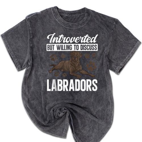 Chocolate Lab Dog Introvert Chocolate Labrador Retriever Mineral Wash Tshirts - Raresse