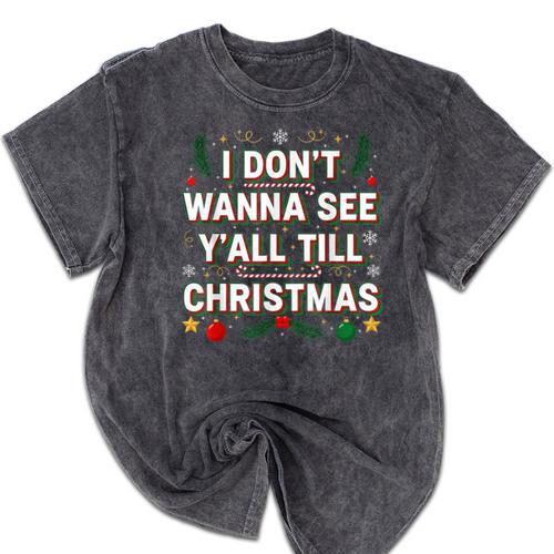 Christmas Sarcastic Introvert Holiday Shirt Mineral Wash Tshirts - Raresse