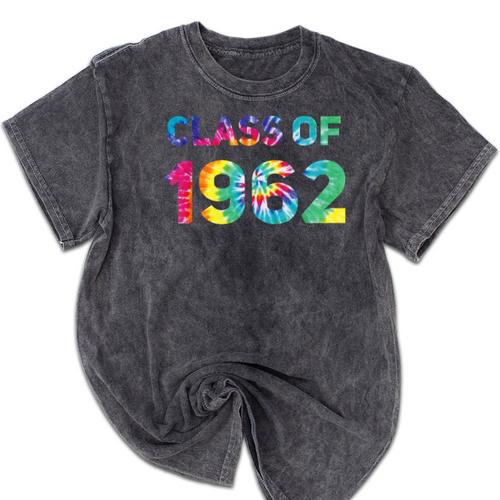 Class Of 1962 School Reunion College Highschool Graduation Mineral Wash Tshirts - Best Gift Smart