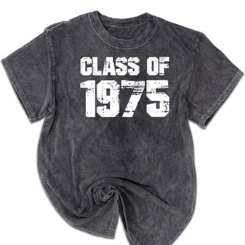 Class Of 1975 Highschool College Graduation Reunion T- Mineral Wash Tshirts - Best Gift Smart