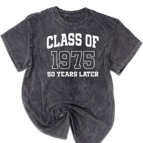 Class Of 1975 Reunion 50 Years Alumni Graduation High School Mineral Wash Tshirts - Best Gift Smart