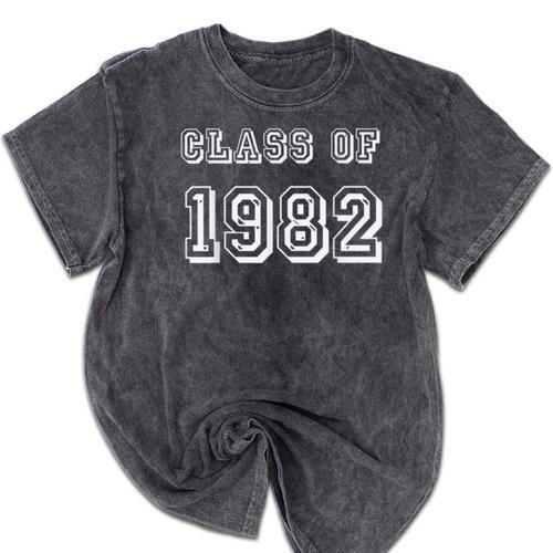 Class Of 1982 82 School Reunion Graduation Party Mineral Wash Tshirts - Best Gift Smart