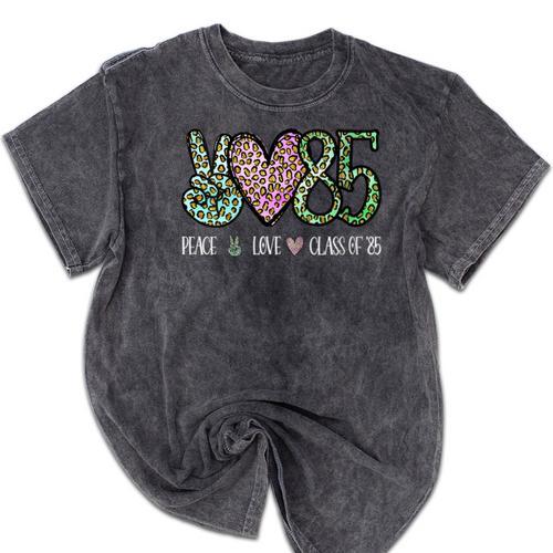 Class Of 1985 Shirt Leopard Senior Graduation Class Reunion Mineral Wash Tshirts - Best Gift Smart