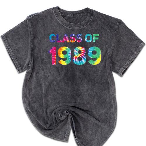 Class Of 1989 School Reunion College Highschool Graduation Mineral Wash Tshirts - Best Gift Smart