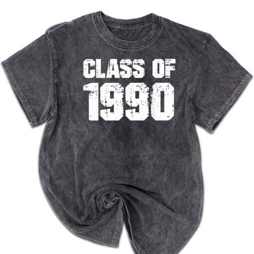 Class Of 1990 High School College Graduation Reunion Mineral Wash Tshirts - Best Gift Smart