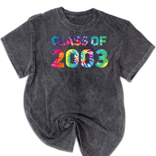 Class Of 2003 School Reunion College Highschool Graduation Mineral Wash Tshirts - Best Gift Smart