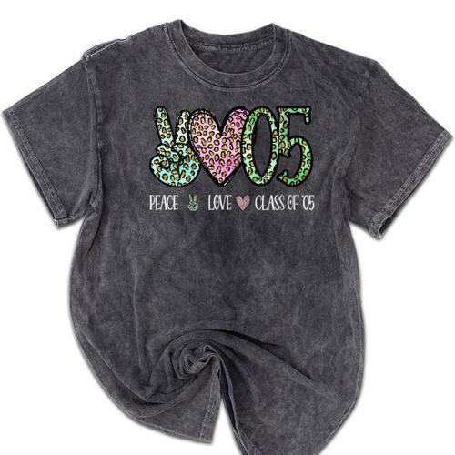 Class Of 2005 Shirt Leopard Senior Graduation Class Reunion Mineral Wash Tshirts - Best Gift Smart