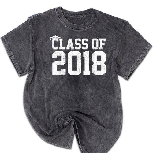 Class Of 2018 Graduation Senior High School College Mineral Wash Tshirts - Best Gift Smart