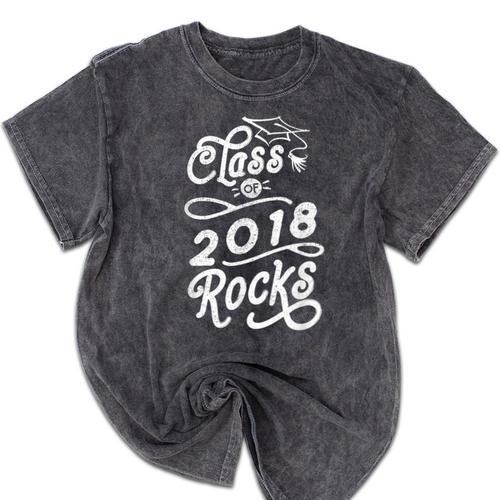Class Of 2018 Rocks Seniors Graduation 2018 Mineral Wash Tshirts - Best Gift Smart