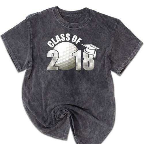 Class Of 2018 Shirts Graduation Senior Golf Mineral Wash Tshirts - Best Gift Smart