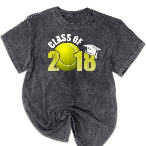 Class Of 2018 Shirts Graduation Senior Tennis Shirt Mineral Wash Tshirts - Best Gift Smart