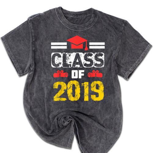 Class Of 2019 Graduation Senior High School College Mineral Wash Tshirts - Best Gift Smart