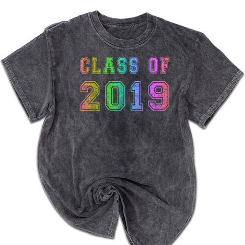 Class Of 2019 High School Graduation Date Graduate Mineral Wash Tshirts - Best Gift Smart