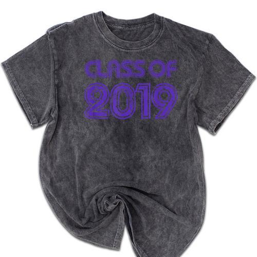 Class Of 2019 High School Graduation Purple Senior Mineral Wash Tshirts - Best Gift Smart