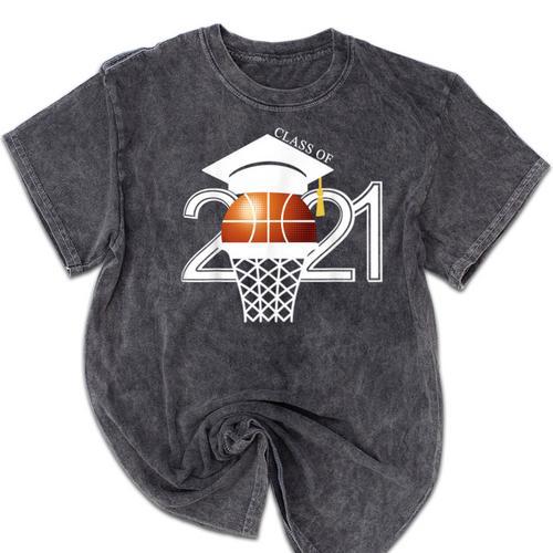 Class 2021 Graduation Senior Basketball Player Mineral Wash Tshirts - Best Gift Smart