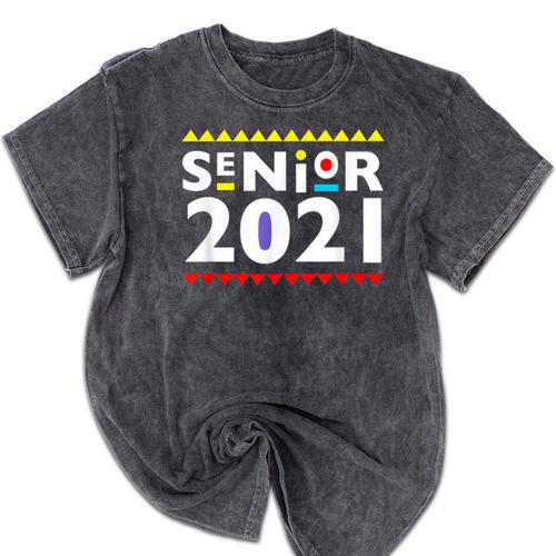 Class Of 2021 Senior Year 90's TV Style Graduation For Grad Mineral Wash Tshirts - Best Gift Smart