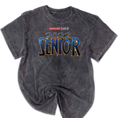 Class Of 2022 Senior Retro Movie Marvelous Graduation Grad Mineral Wash Tshirts - Best Gift Smart