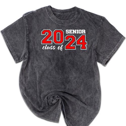 Class Of 2024 Senior Year Boys Girls School Graduation Mineral Wash Tshirts - Best Gift Smart