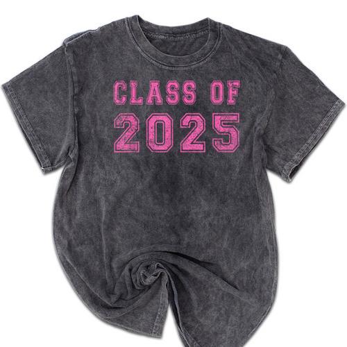 Class Of 2025 High School Graduation Date Graduate T Shirt Mineral Wash Tshirts - Best Gift Smart