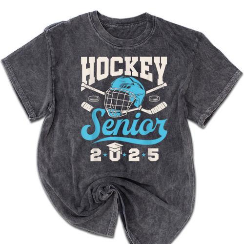 Class Of 2025 Hockey Senior Graduation Graduate Grad Mineral Wash Tshirts - Best Gift Smart