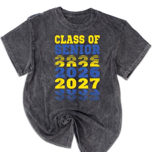 Class Of 2026 2027 Senior Graduation Students Mineral Wash Tshirts - Best Gift Smart