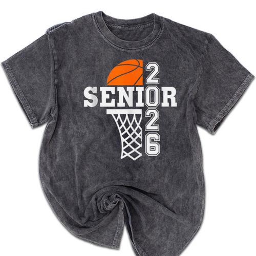Class Of 2026 Basketball Senior 26 Player Team Graduation Mineral Wash Tshirts - Best Gift Smart