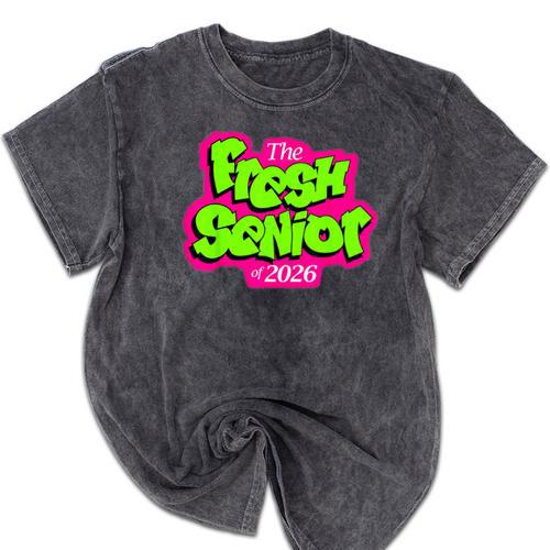 Class Of 2026 Fresh Senior 90s TV Style Retro Graduation Mineral Wash Tshirts - Best Gift Smart