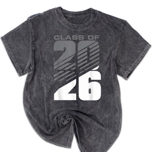 Class Of 2026 High School Senior Graduation Grey Sport Style Mineral Wash Tshirts - Best Gift Smart