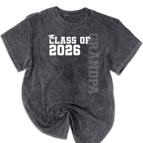 Class Of 2026 Proud Grandpa Of A 2026 Graduate Graduation Mineral Wash Tshirts - Best Gift Smart