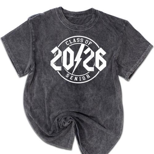 Class Of 2026 Twenty 26 Classic Rock Graduation Senior 2026 Mineral Wash Tshirts - Best Gift Smart