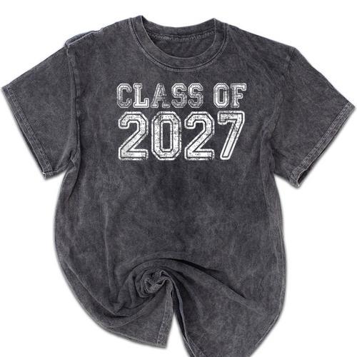 Class Of 2027 Grow With Me Future Graduation Year Mineral Wash Tshirts - Best Gift Smart
