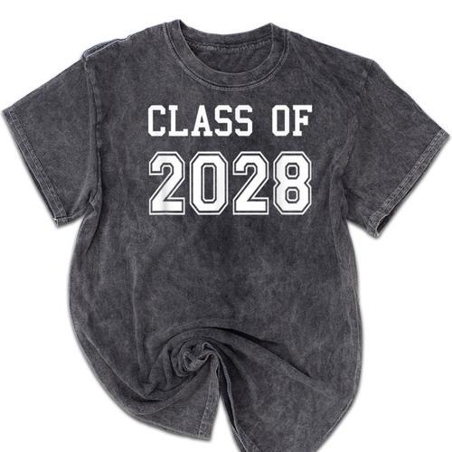 Class Of 2028 Graduation School Grad 2028 Graduate Mineral Wash Tshirts - Best Gift Smart