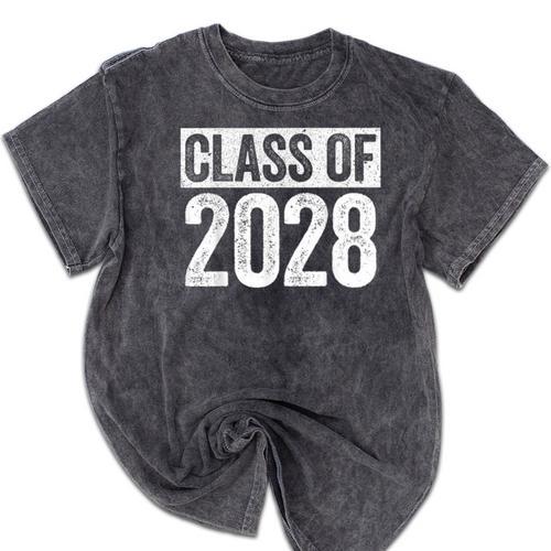 Class Of 2028 Shirt Senior 2028 Graduation Mineral Wash Tshirts - Best Gift Smart