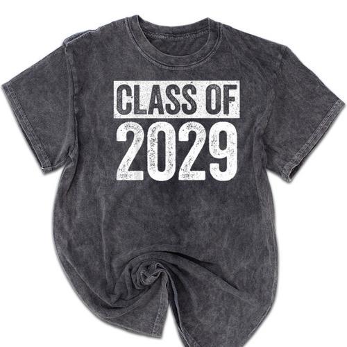 Class Of 2029 Shirt Senior 2029 Graduation Mineral Wash Tshirts - Best Gift Smart